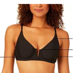 NEW Anne Cole Ladies V-Wire Bikini Top Black Small